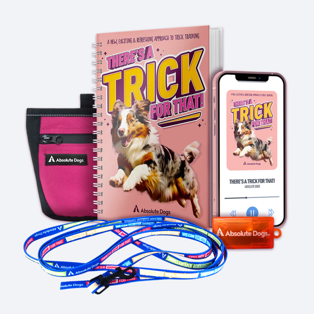 Option 2: Unleash the Training Magic Bundle: There’s A Trick For That! Paperback, Audiobook, Clicker, Treat Bag and Training Line